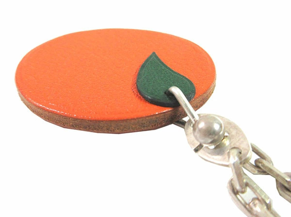 HERMES Keychain Charm Orange Chain Box Authentic From Japan