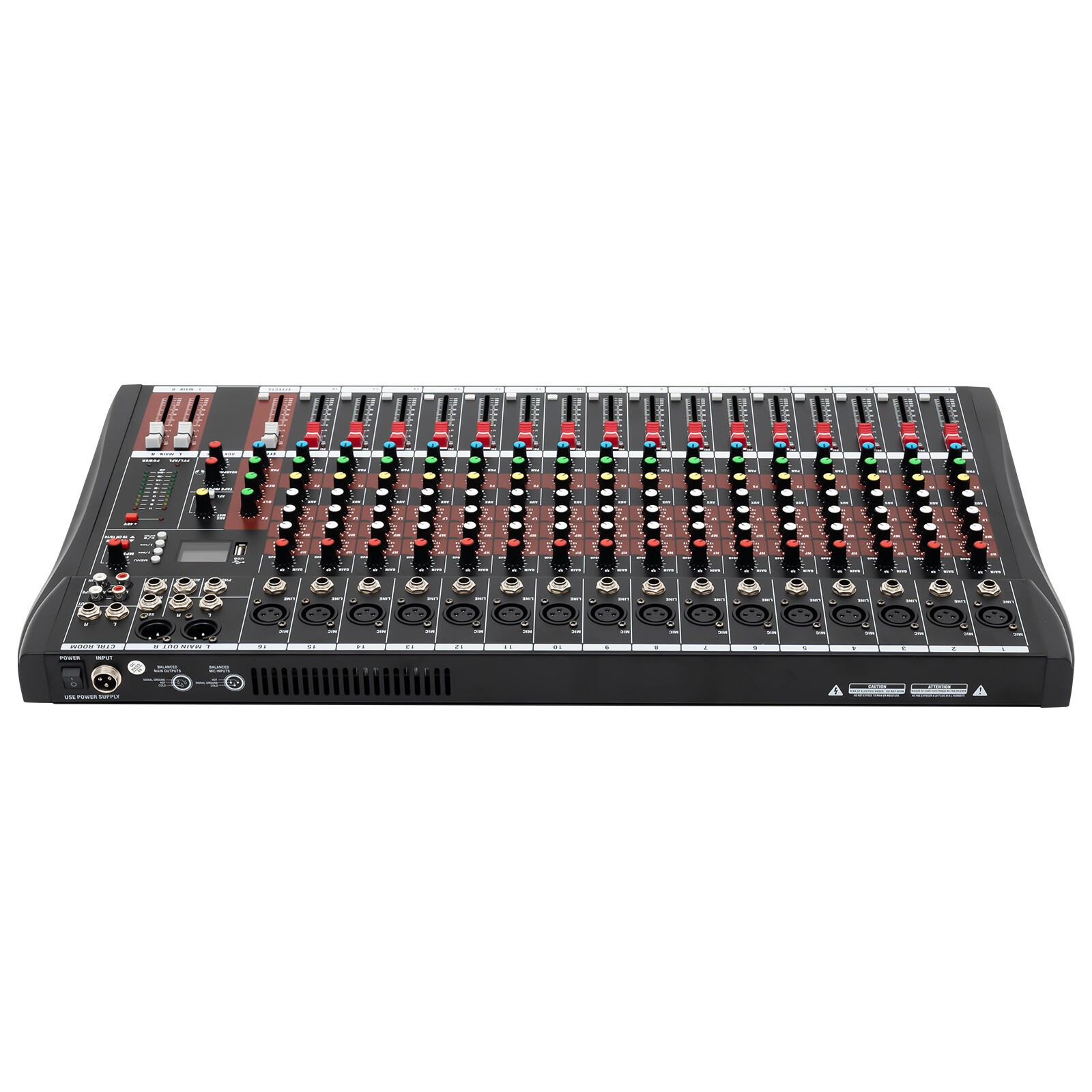 16 Channel Professional Powered Mixer Power Mixing 16 DSP Stage/Live Sound USB