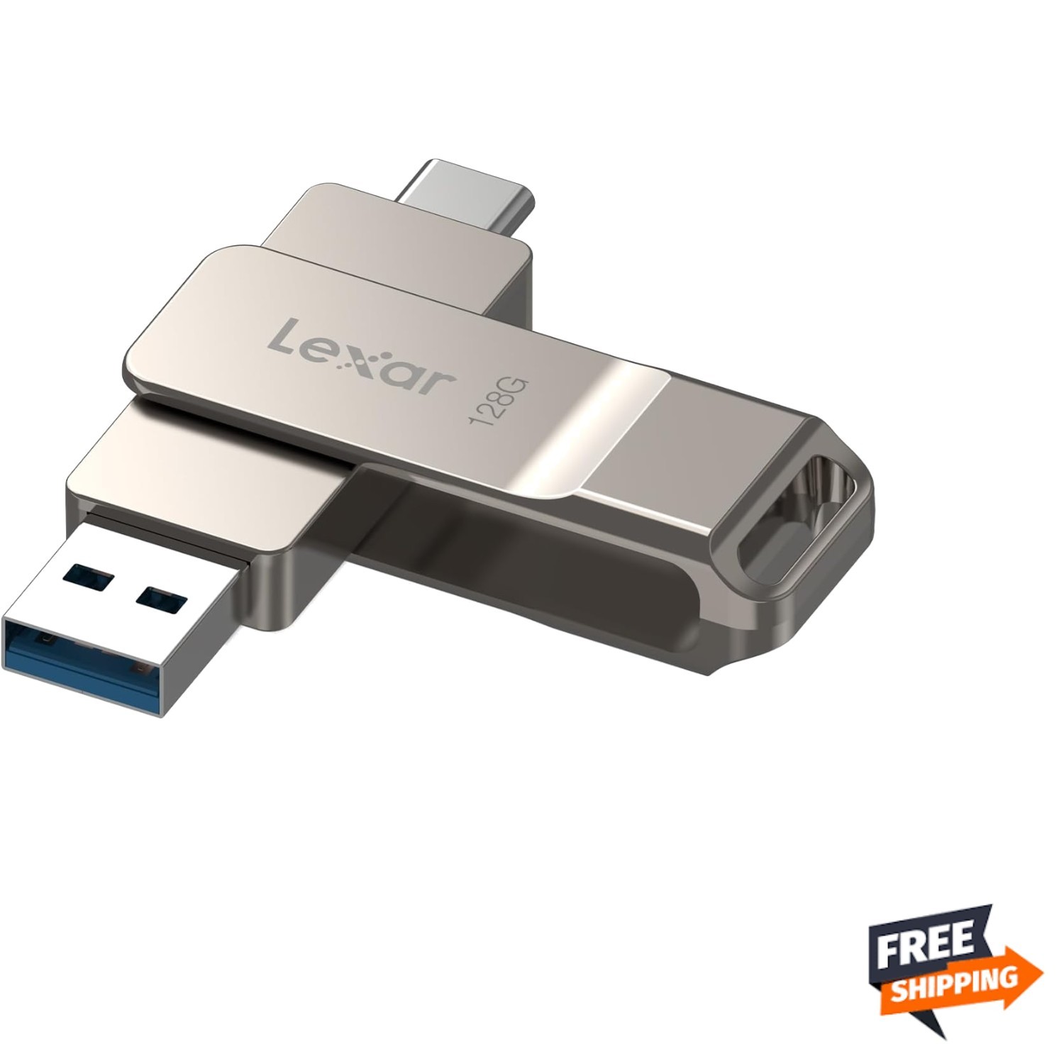 D40E 128GB Dual USB 3.2 Gen 1 Type-C Jump Drive, USB-C Flash Metal Housing Sw...