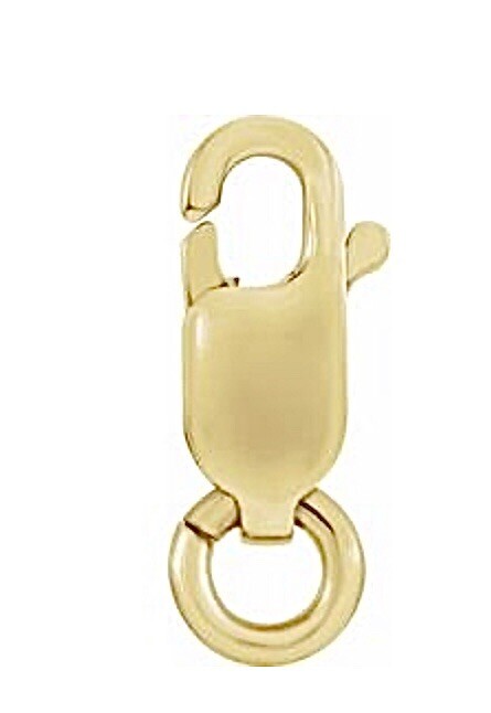 14K Yellow 7 x 2.75 mm Lobster Clasp with Ring