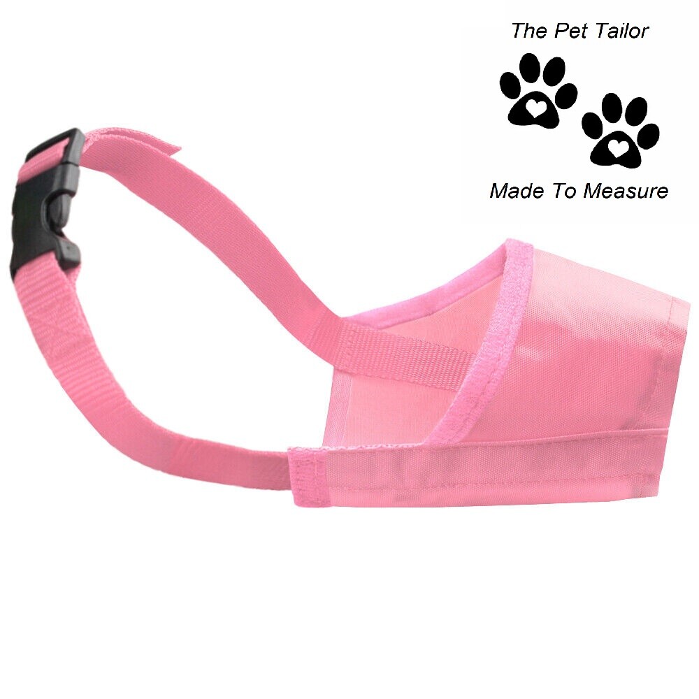 Labrador Dog Muzzle Pink Nylon Training Aid Anti Bite Barking Pet Snout Guard
