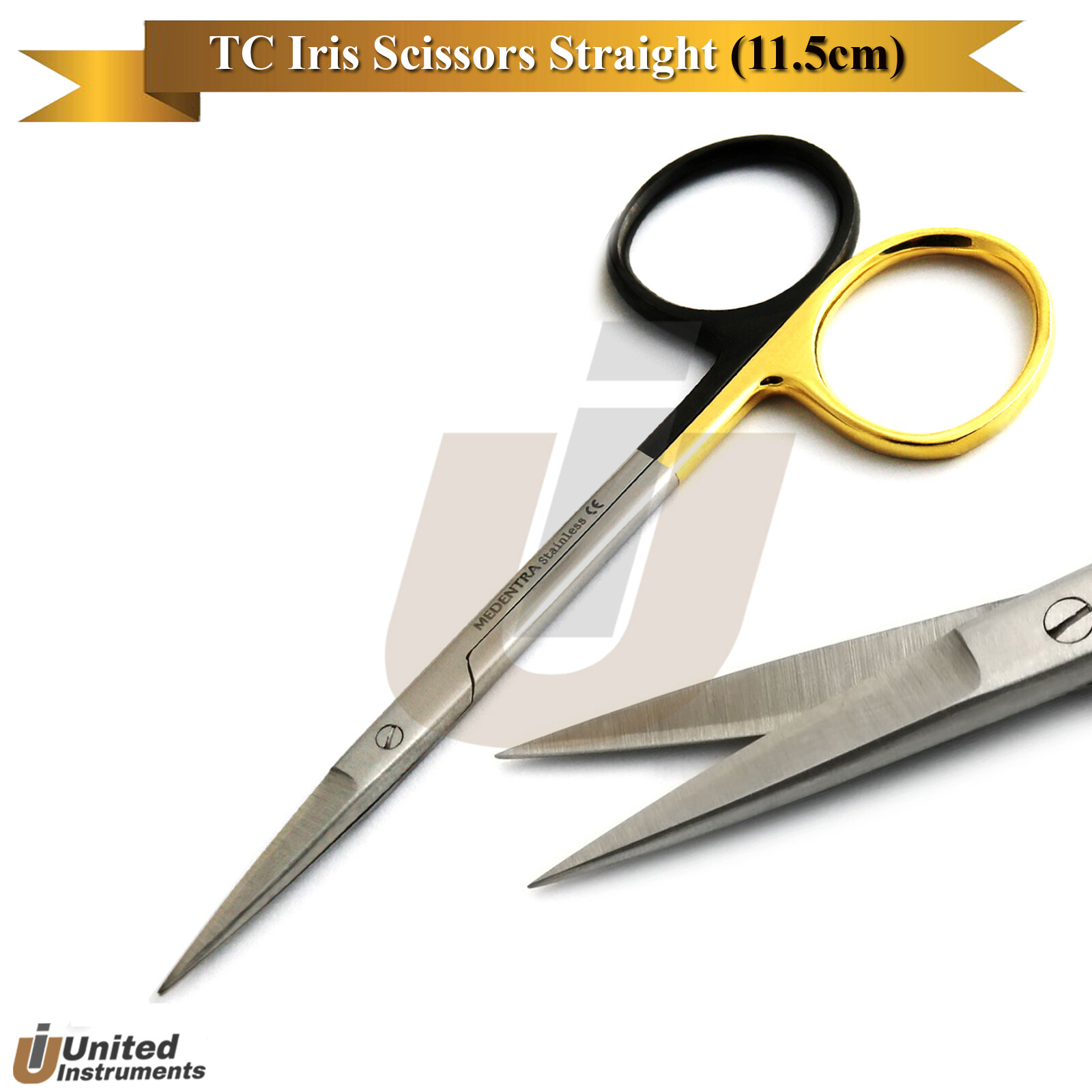 NEW TC Iris Scissors Straight 11.5cm Micro Surgical Medical Dressing Shears