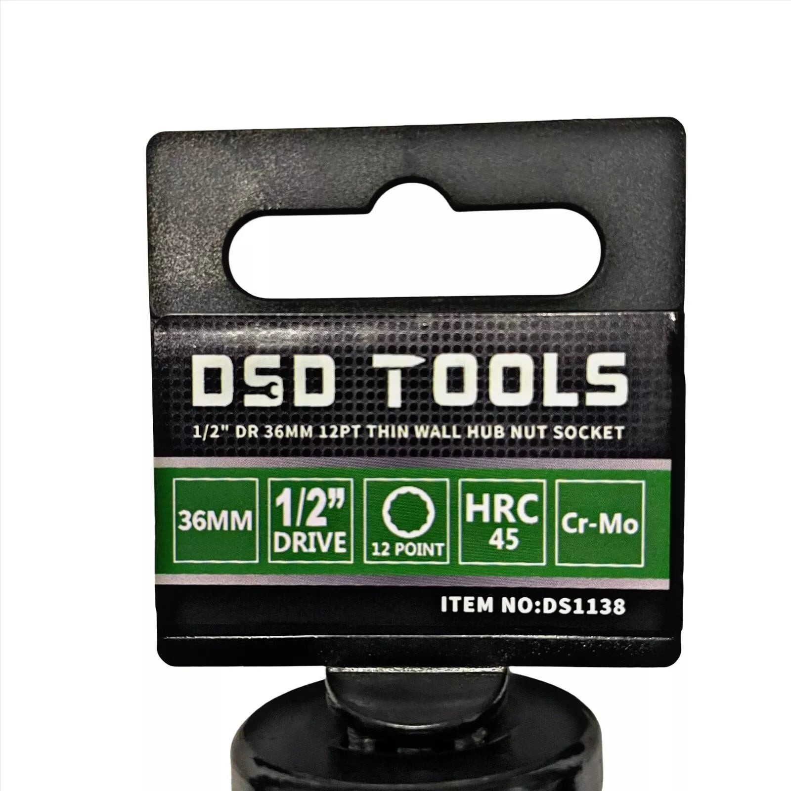 1/2″ DR 36MM 12PT THIN WALL HUB NUT SOCKET DS1138