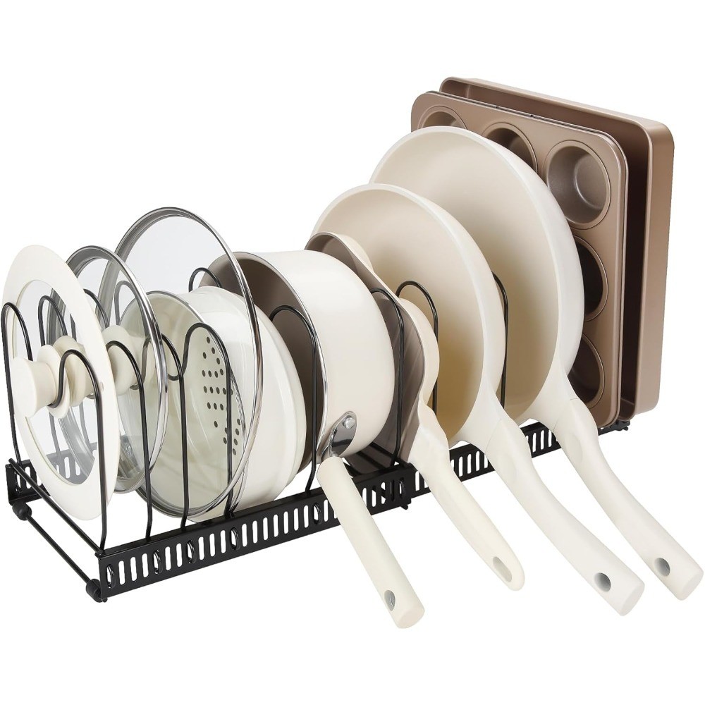 Pots and Pans Organizer under Cabinet, Expandable 11.81''-22.83'' Pot and Pan