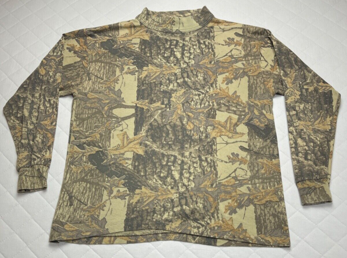 Vintage Northwest Territory Shirt Sniper Camo Mens *Large Long Sleeve Mock Neck