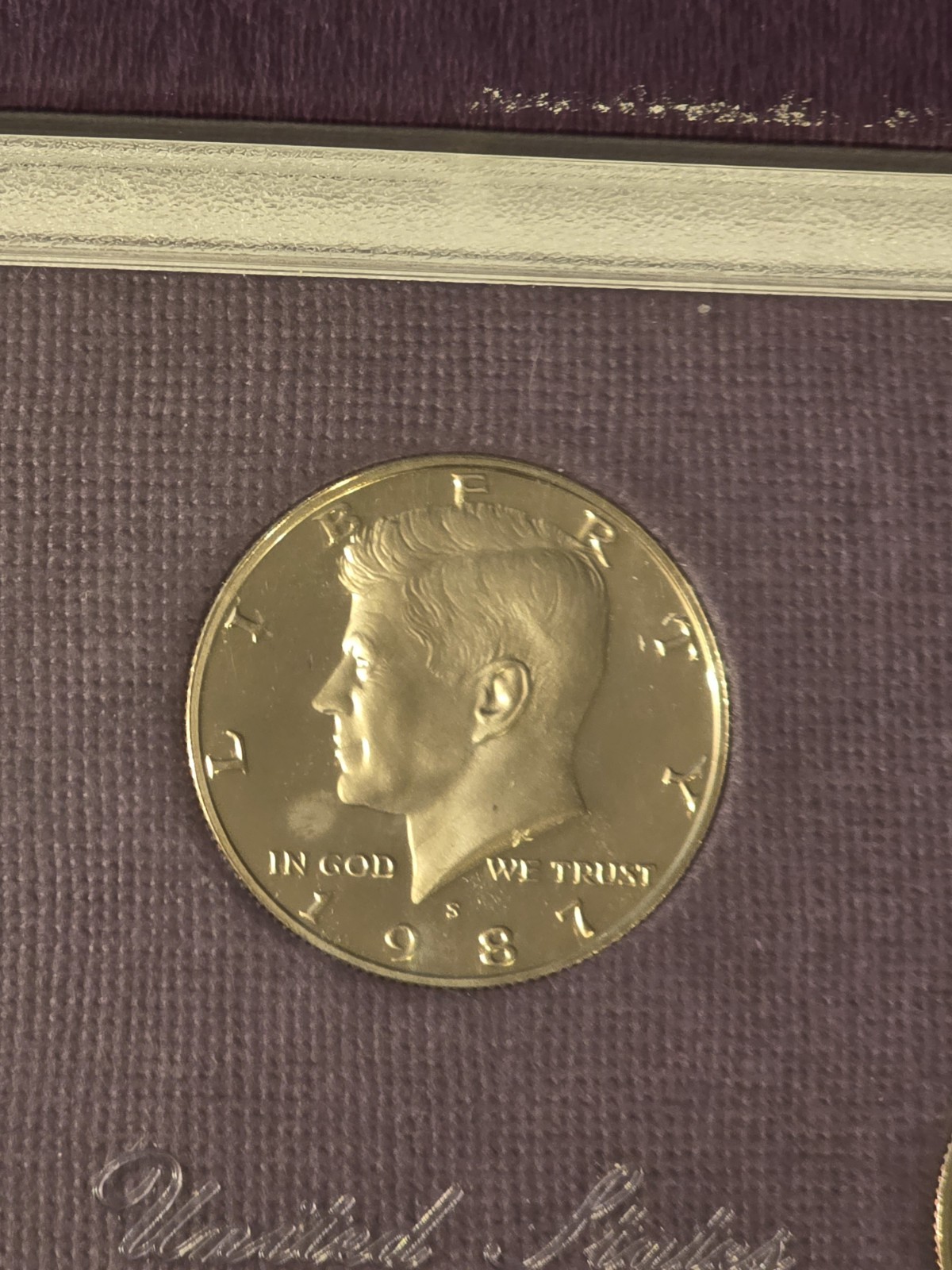 1987-S US Mint Proof Set Original Box with COA, 5 Coins