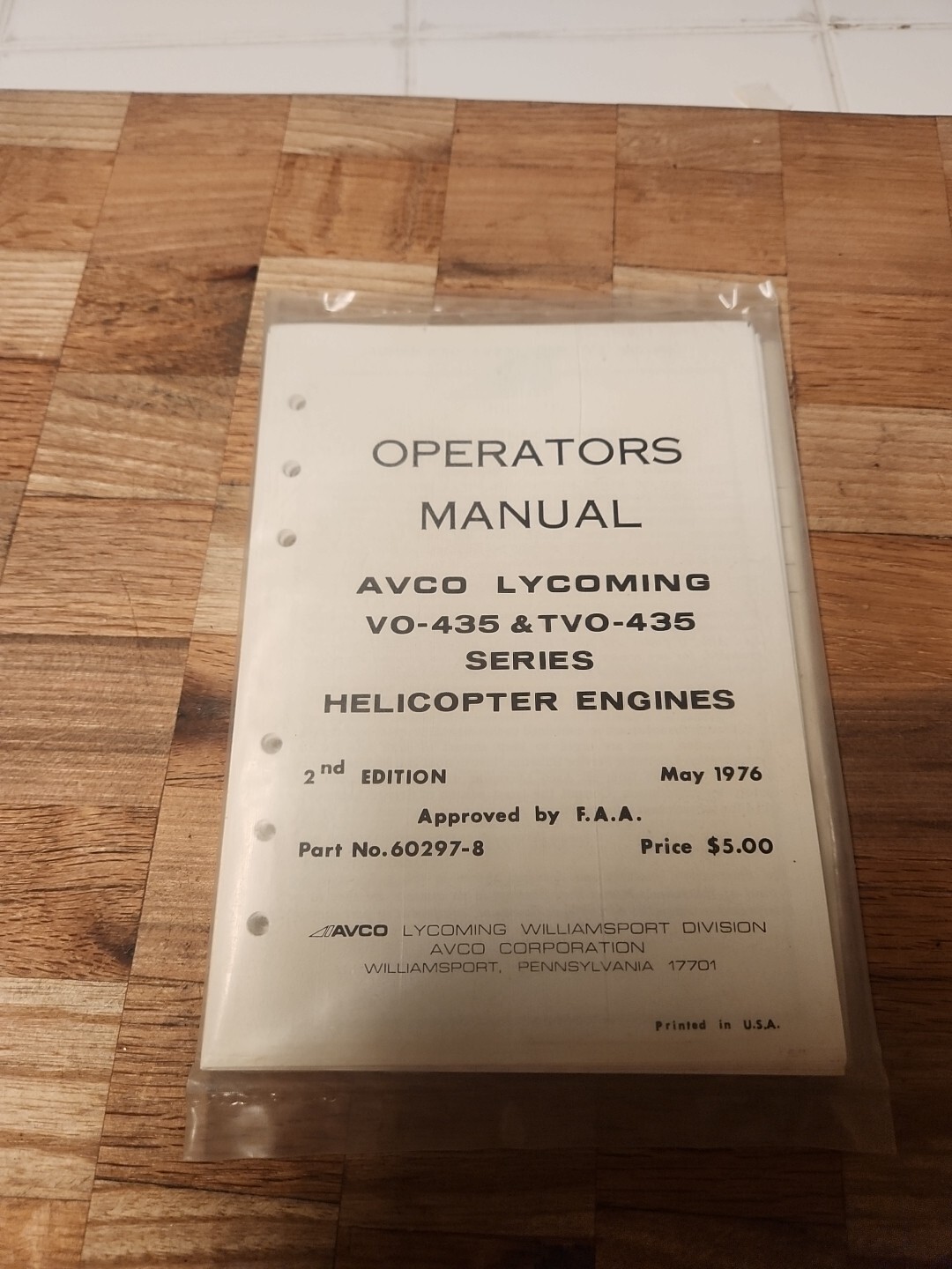 Lycomong VO-435/TVO-435 Operators Manual 60297-8