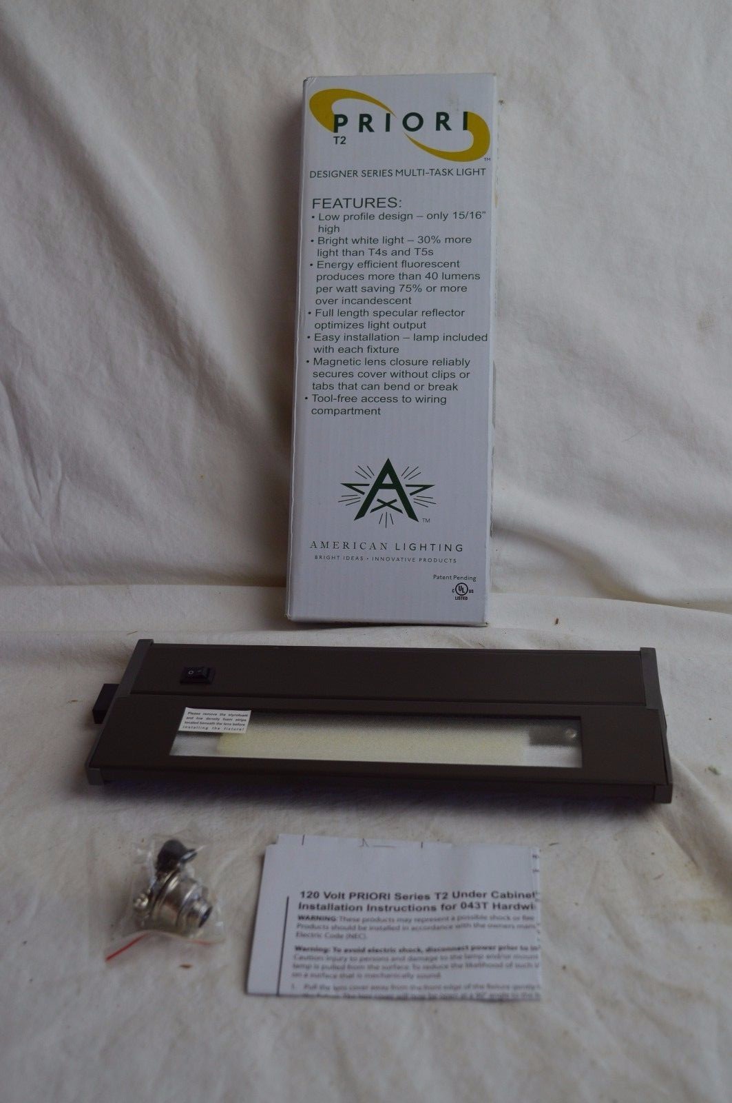 NEW PRIORI T2 DARK BRONZE 10” UNDER CABINET DESIGNER LIGHT 043T-10-DB FREE SHIP