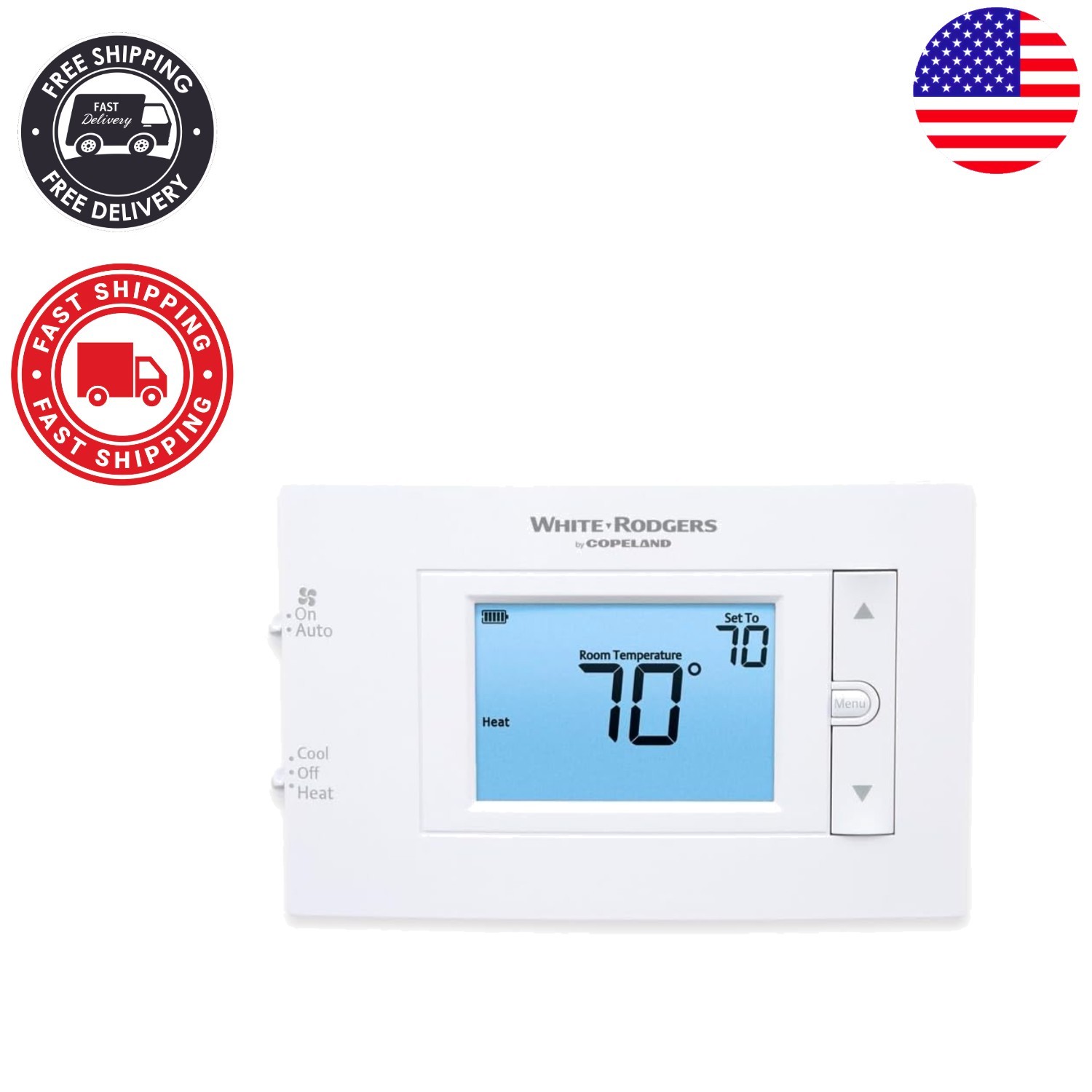 Emerson 1F83C-11NP Non-Programmable Thermostat with Large LCD & Lockable Design
