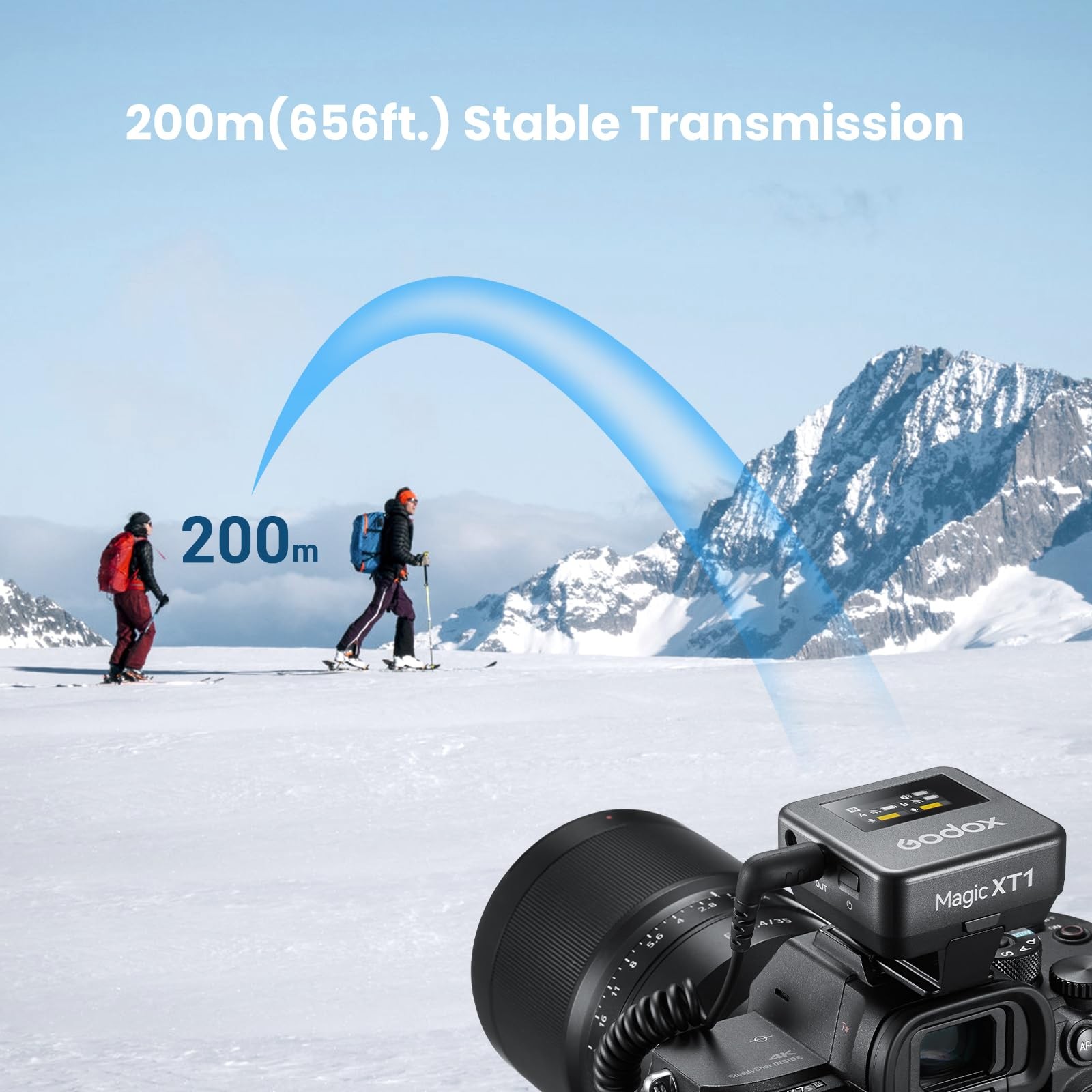 Magic XT1 Wireless Microphone for Camera/Android/iPhone, 48kHz/24-bit Noise C...