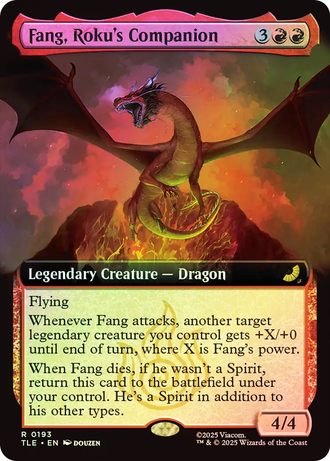 MTG FOIL Fang, Roku's Companion Extended Art - Avatar: The Last Airbender