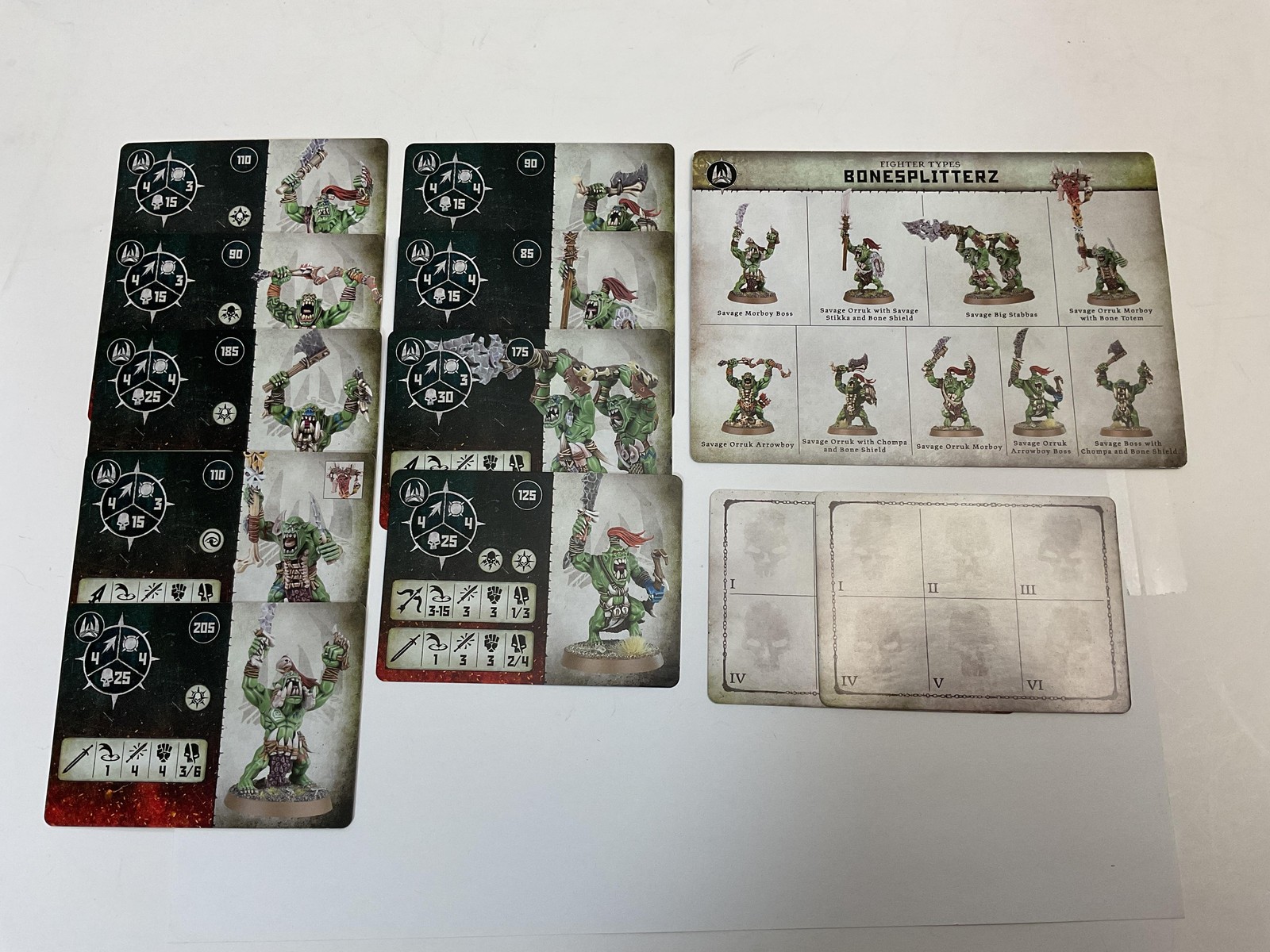 Warhammer Age of Sigmar Bonesplitterz Fighter Cards Set AoS Warcry Lot