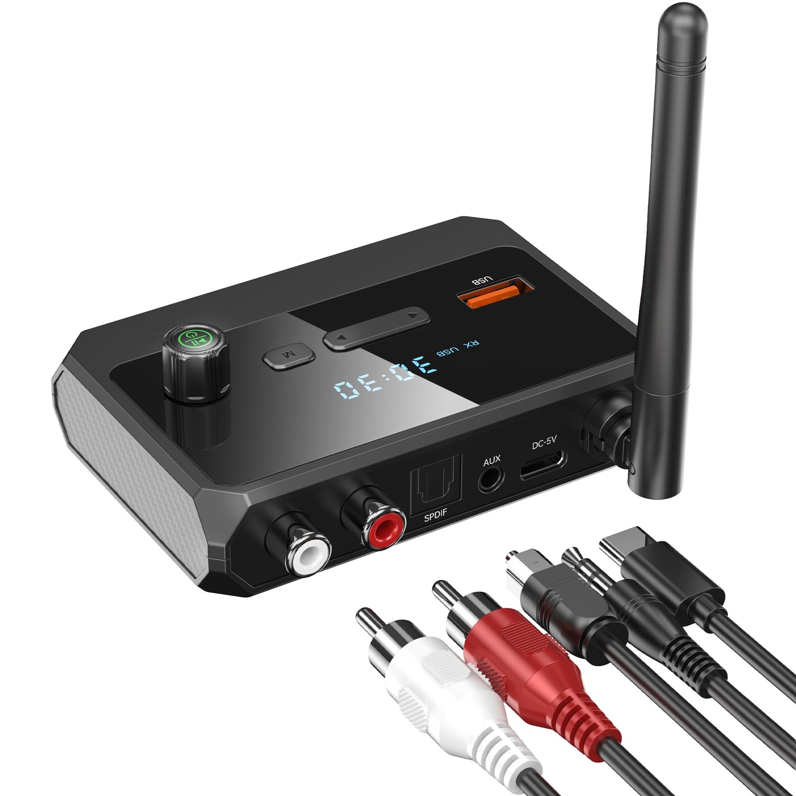 KAIY Bluetooth 5.4 Receiver for Home Stereo, Optical Low Latency small, Black