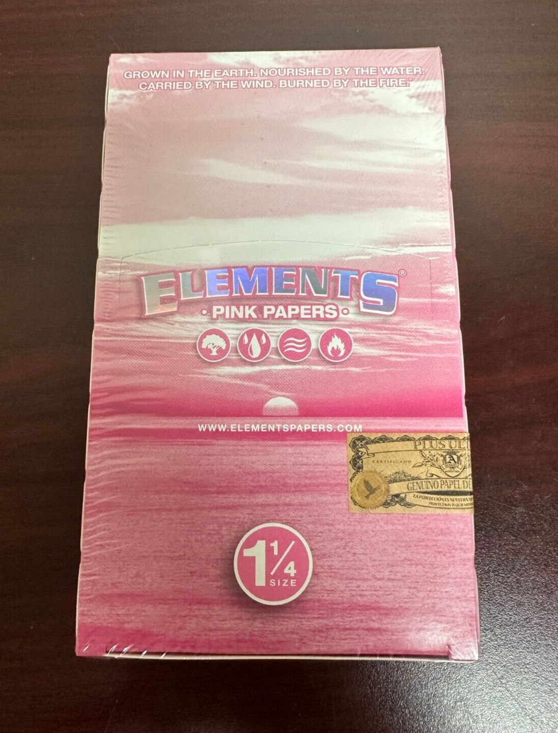 Elements PINK 1 1/4 (1.25) Rolling Cigarette Papers 25ct-FULL BOX