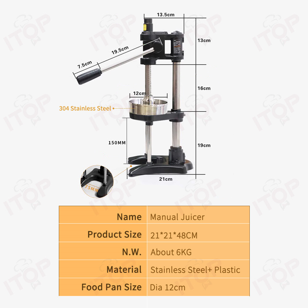 Manual Juicer Lemon Orange Jucer Squeezer Stainless Citrus Press Black