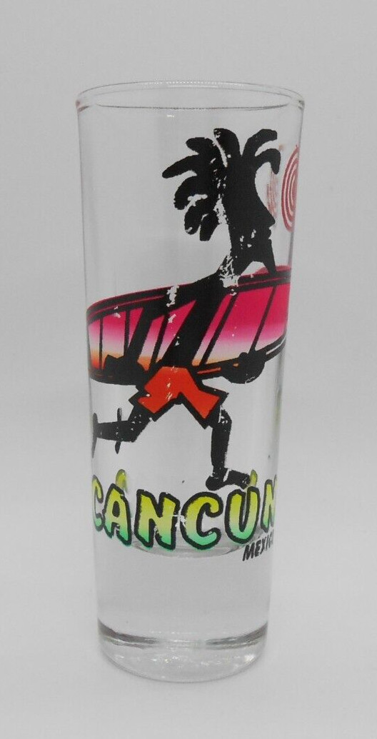 Cancun Mexico Souvenir Shooter Shotglass with Iconic Surfer Image