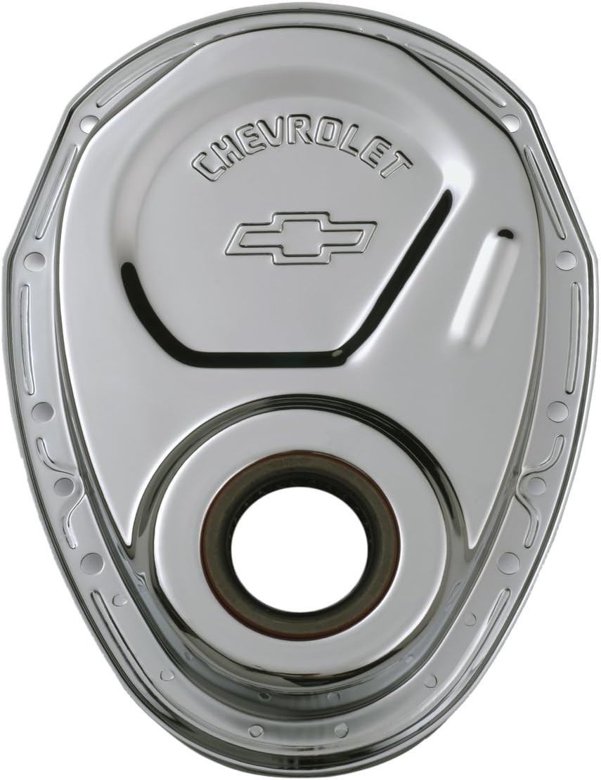 141-215 Chrome-Plated Steel Timing Chain Cover Replacement Fit Automotive Engine