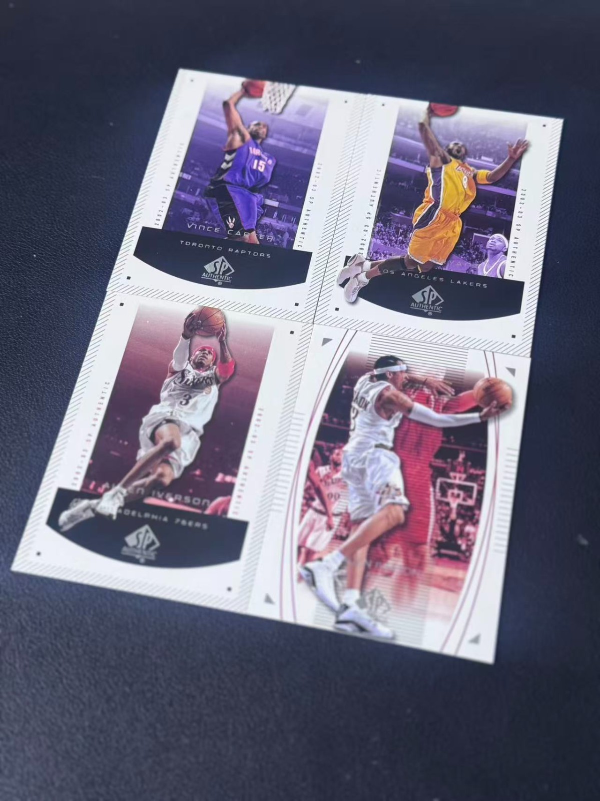 2003 Upper Deck SP Authentic Kobe Bryant/Allen Iverson/Vince Carter 4pcs