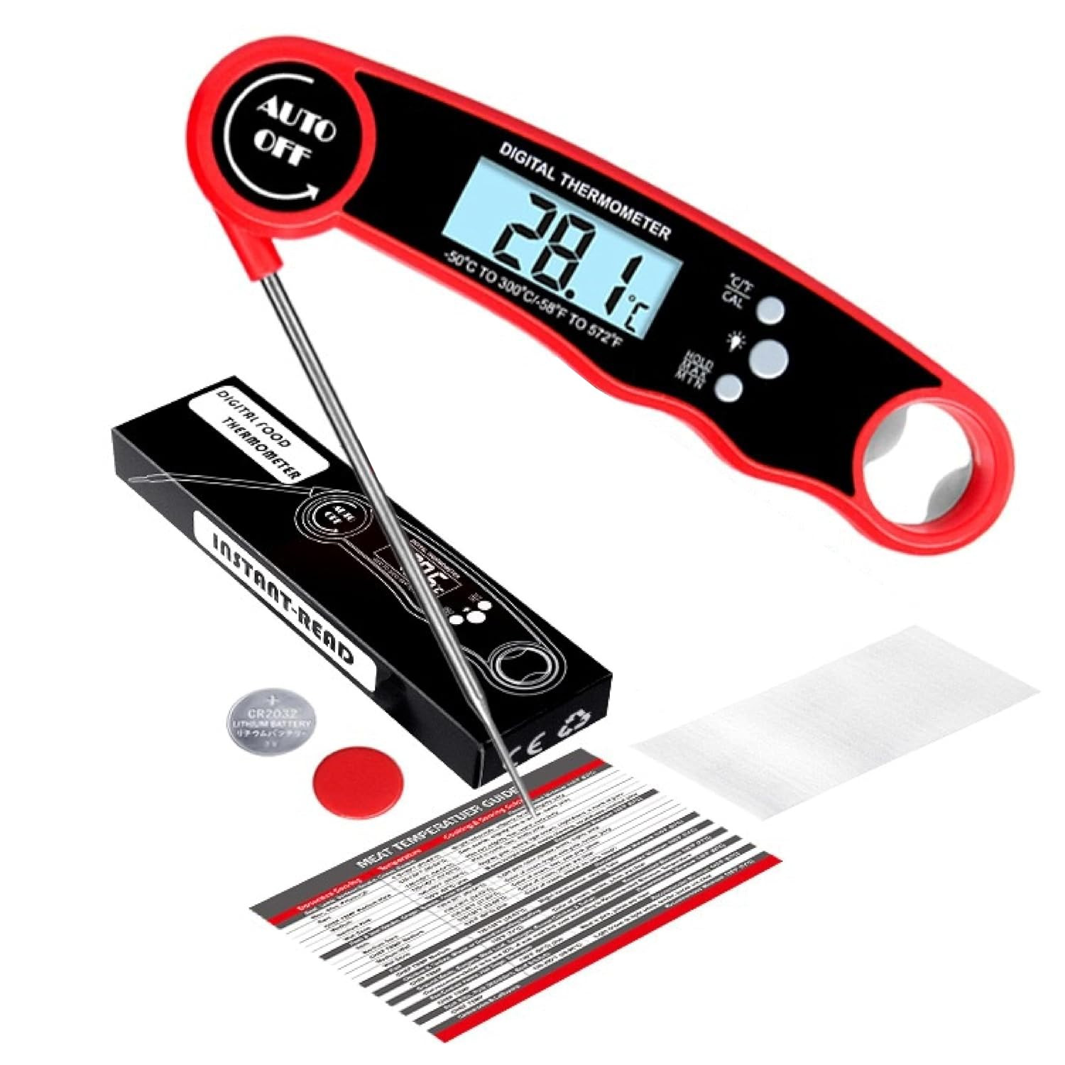 Meat Thermometer Digital, Instant Read Thermometer with Backlight & Magnet, IP67