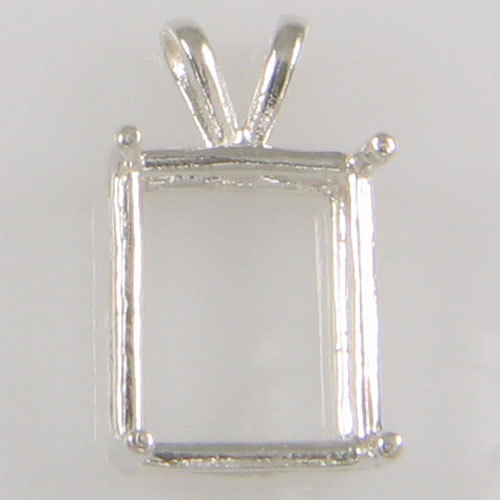 PRE-NOTCHED EMERALD CUT PENDANT STERLING SILVER 5X3-30X22 CPECSS