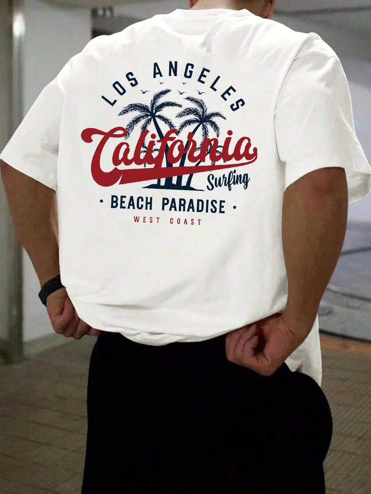 Los Angeles And California Surfing  Graphic Print T-Shirt