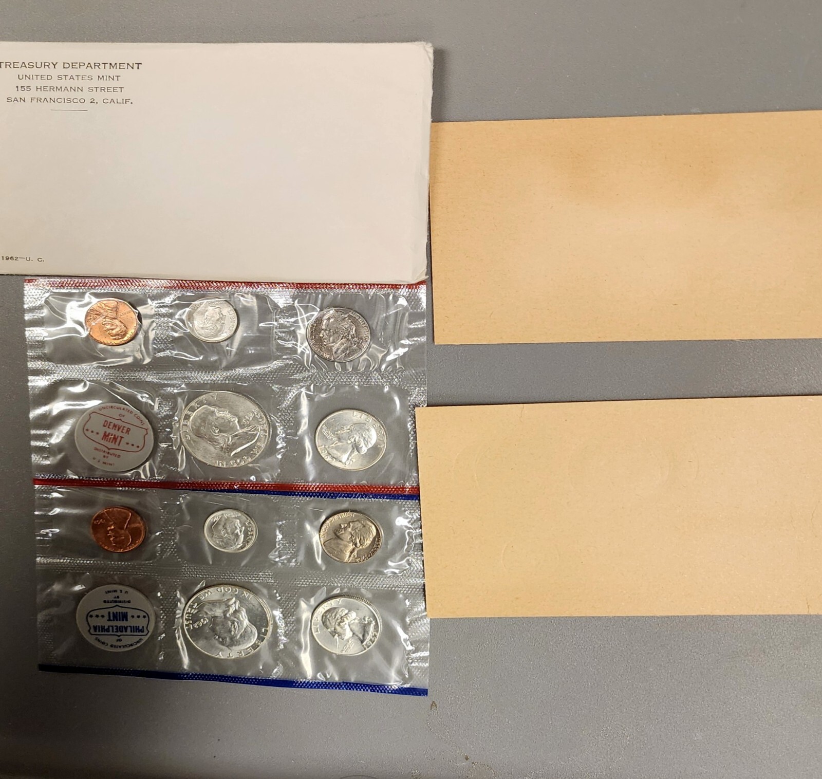 1962 U.S. Mint Set as issued by U.S. Mint.  10 coins Both "P" & "D".