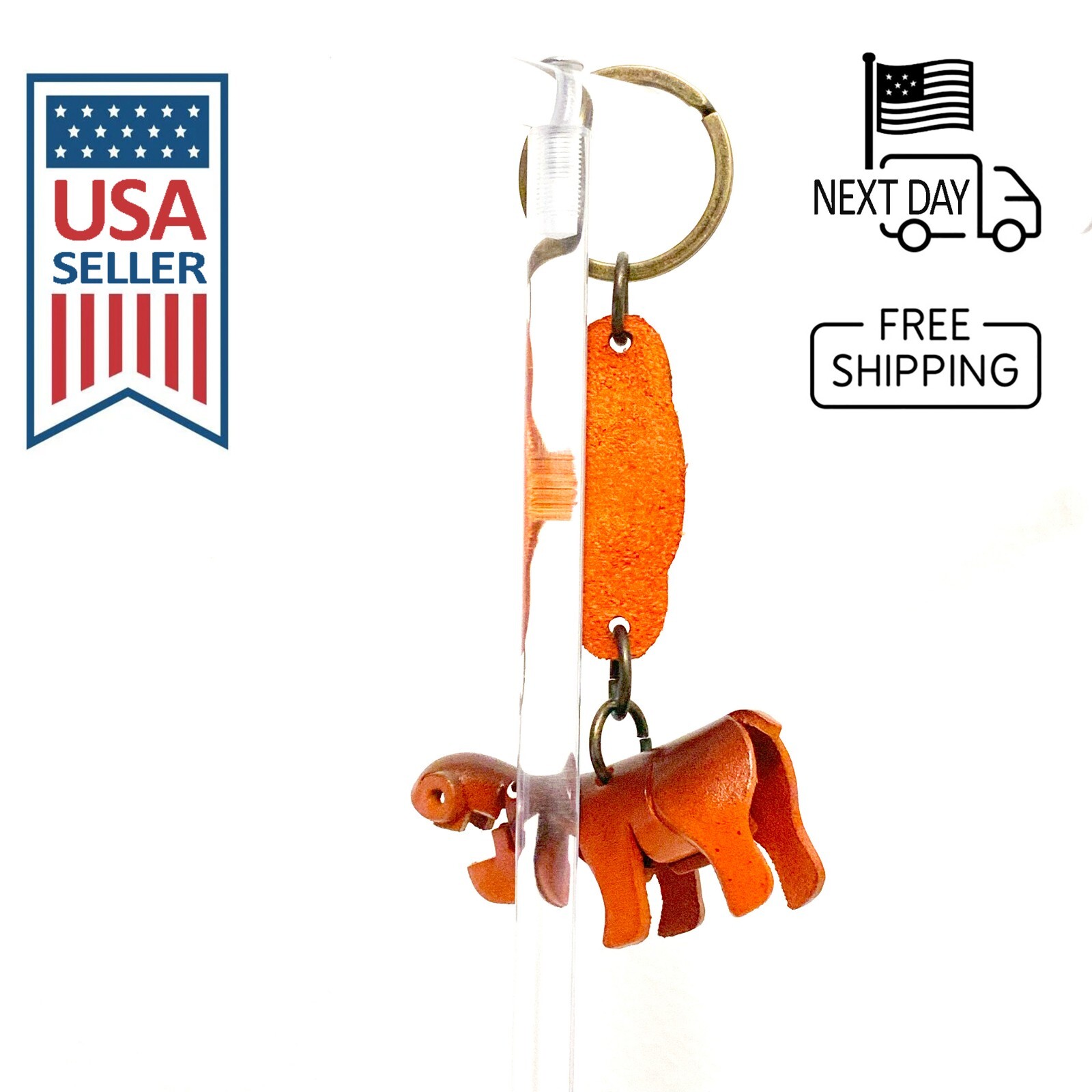 Hippo Handmade Leather Keyring