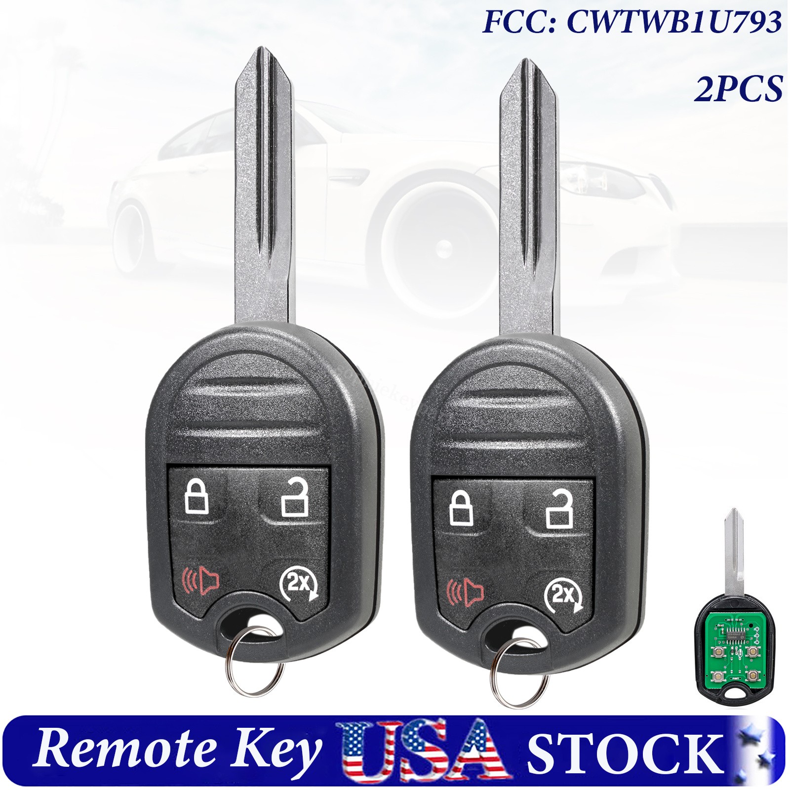 2 for Ford 2011 2012 2013 2014 2015 2016 F150 F350 keyless Remote start Key Fob