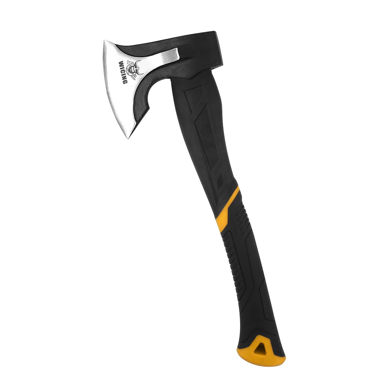 WICING Splitting Axe, 15-inch Camping Hatchet, Chopping Axe 1065 High Yellow