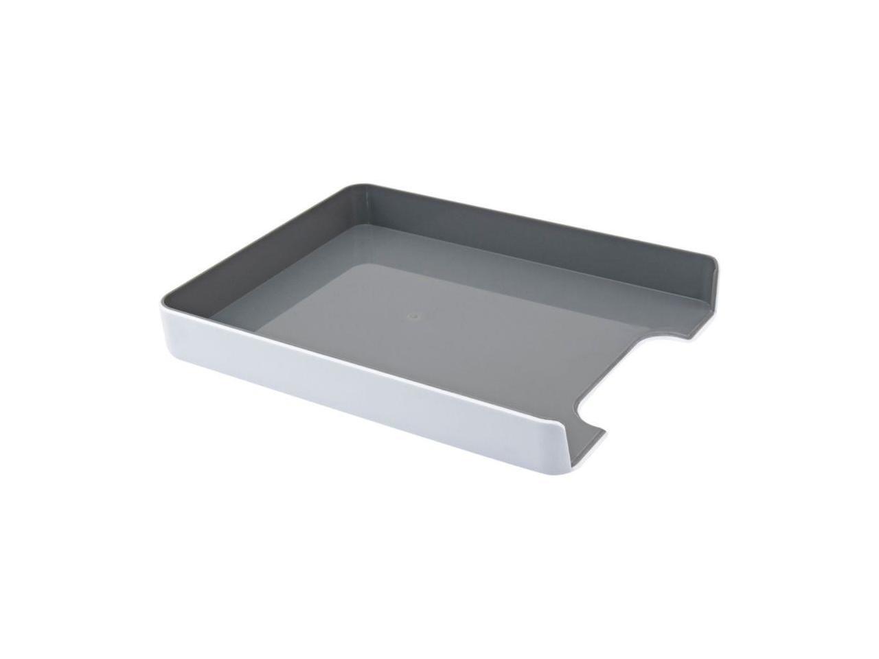 Fusion Letter Tray, 1 3/4"H x 10"W x 12 3/4"D, White/Gray