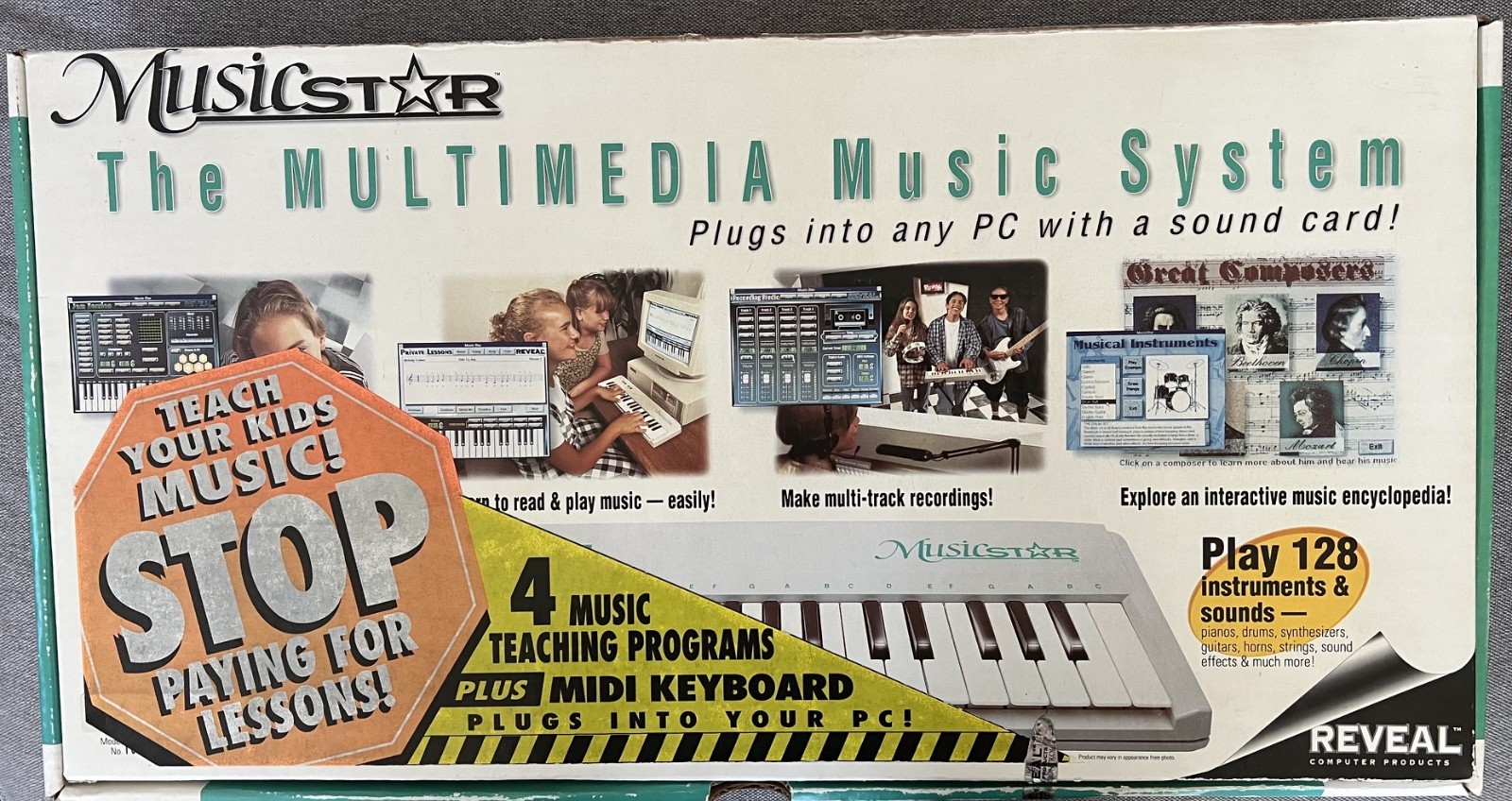 Reveal Computer PC Keyboard MusicStar Multimedia Music System MKB02 New/OPEN BOX