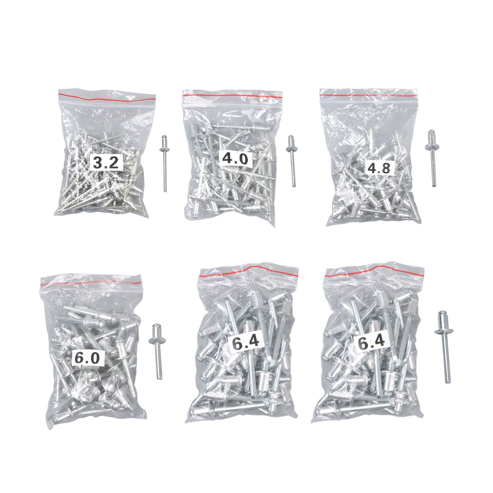 1/4 Pop Rivet Gun Kit 210Pcs Blind Rivets 13" Hand Riveter Tool Multi-purpose