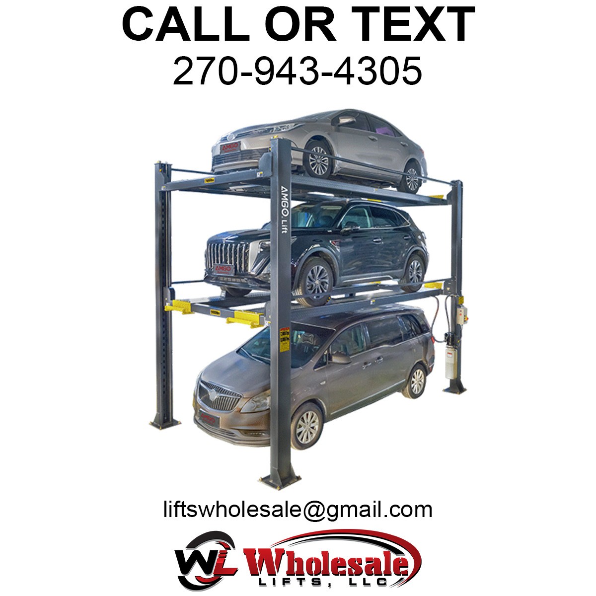 AMGO 4097X 9,000 lb Capacity Triple Parking Lift