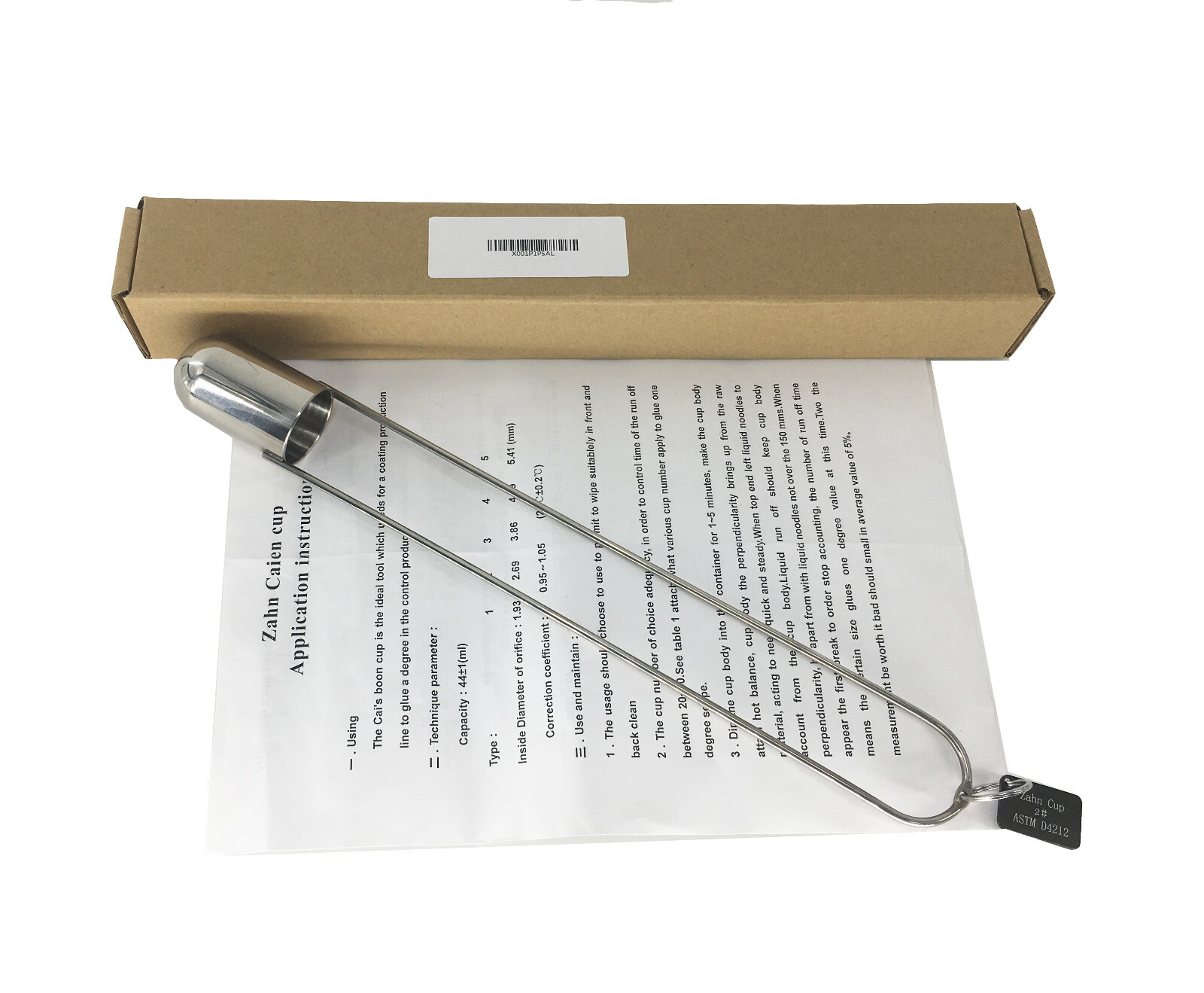 Zahn Cup 2# Viscosity Cup Dip Type Immersion Flow Cup 44ml Volume No.2