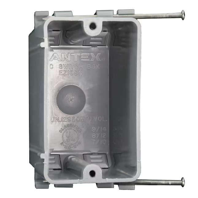 CANTEX 1 -Gang PVC New work Switch/Outlet Electrical Box