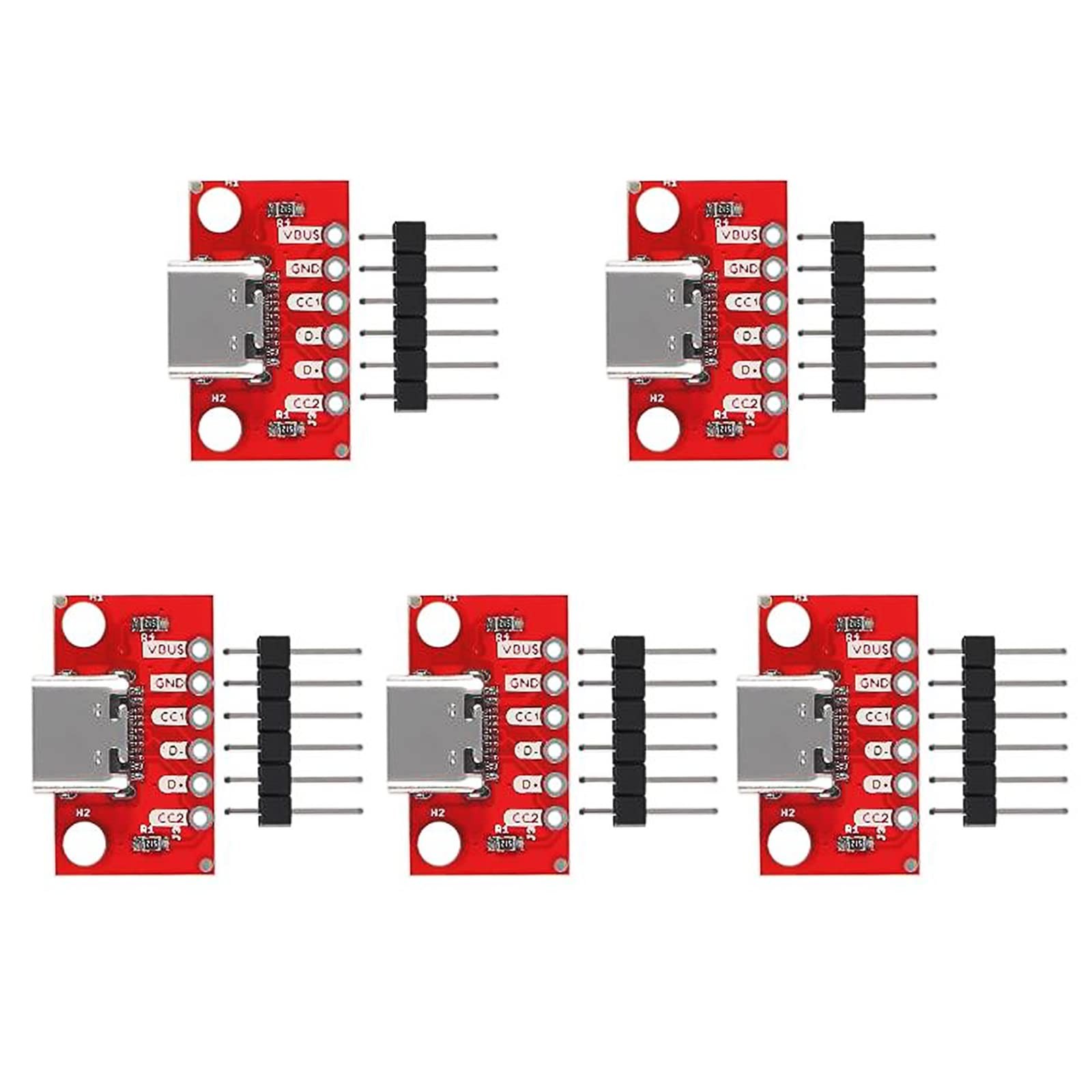 DIANN 5pcs USB Type-C Breakout Board Serial Basic Breakout Female Connector Type