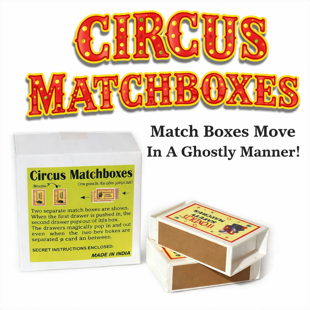 CIRCUS MATCHBOXES Ghost Magic Trick Pops Out Pocket Acrobatic Moving Match Box
