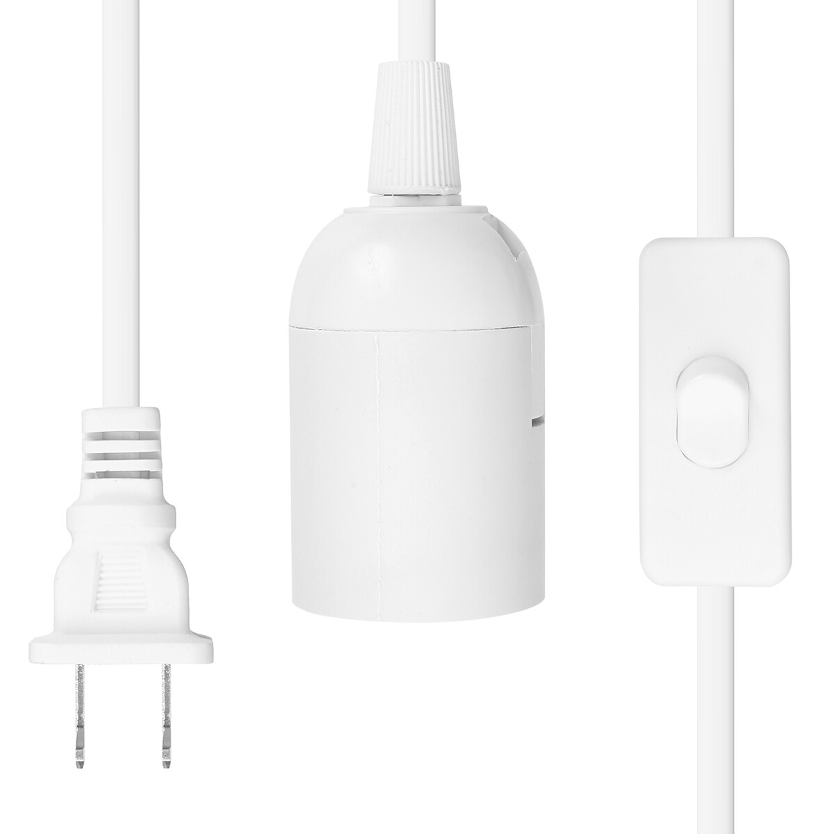 2 PCS E26 E27 Light Bulb Socket Wall Outlet Adapter On/Off Switch Extension Cord