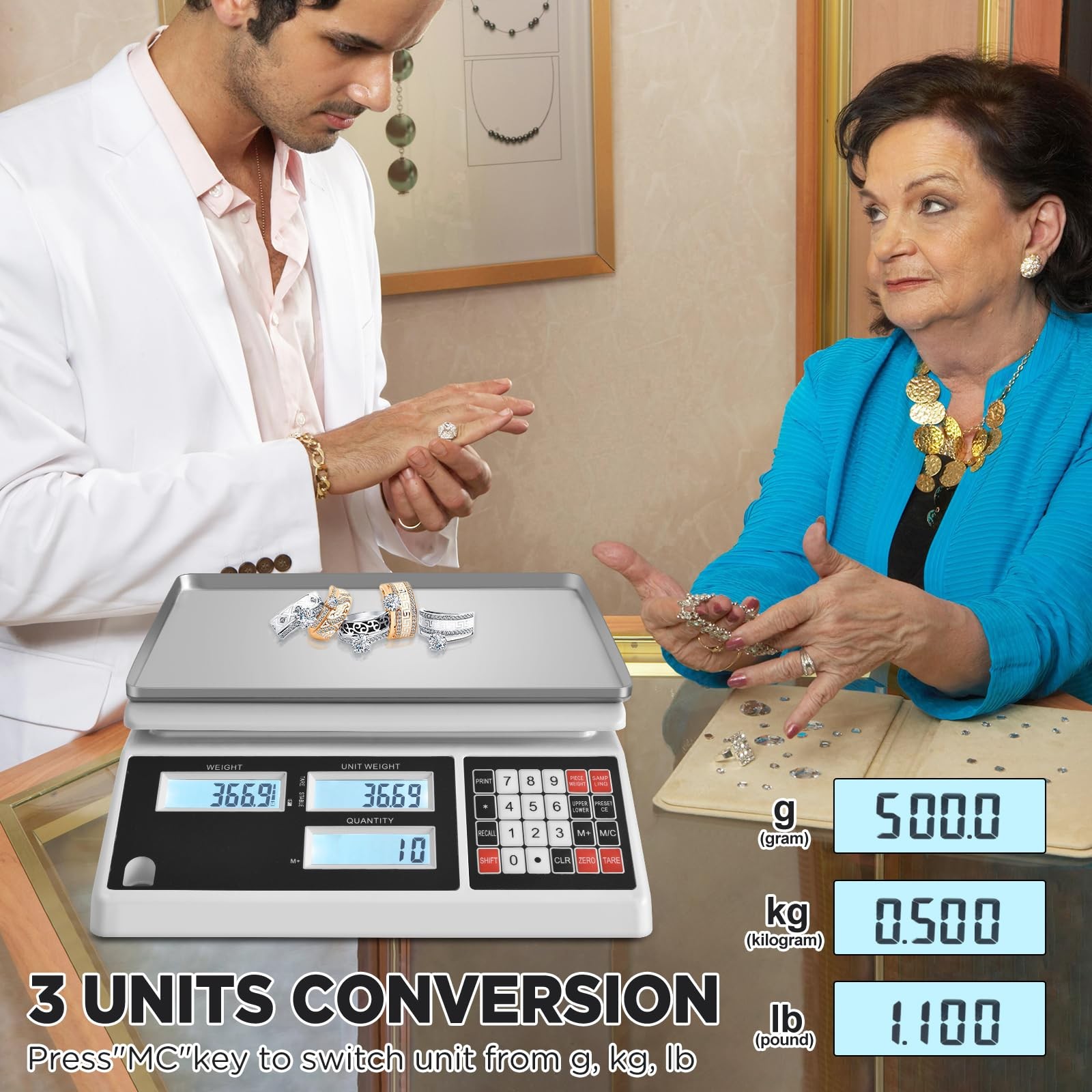 Digital Counting Scale 10kg 0.1g RS232 Inventory Computer Serial Connection