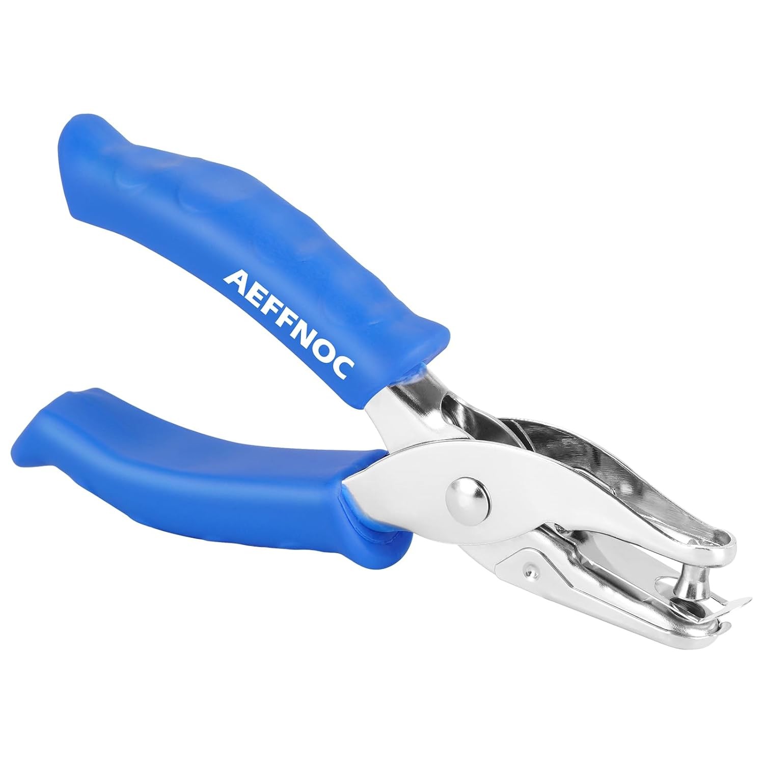 Single Hole Punch, One Puncher with Soft Grip Handle, 1/4 Inch Blue