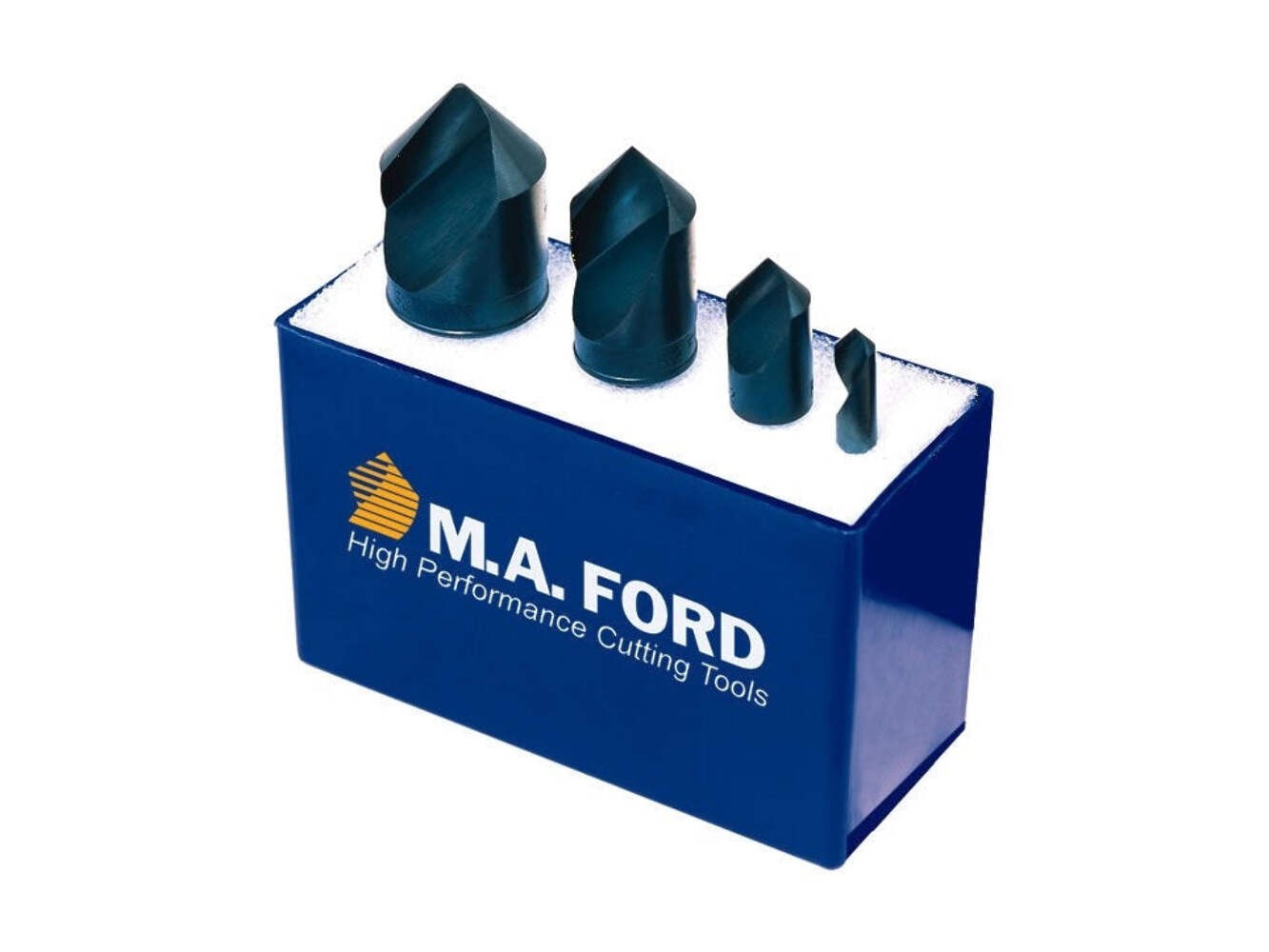 MA Ford 64100004, UniFlute Countersink Set 100-Deg., 4 PC. 1/4, 1/2, 3/4, 1