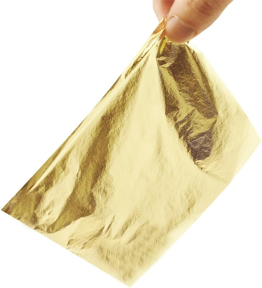 High-Quality Imitation Gold Leaf Sheets - 100 Pcs for Creative Decor 5.5''