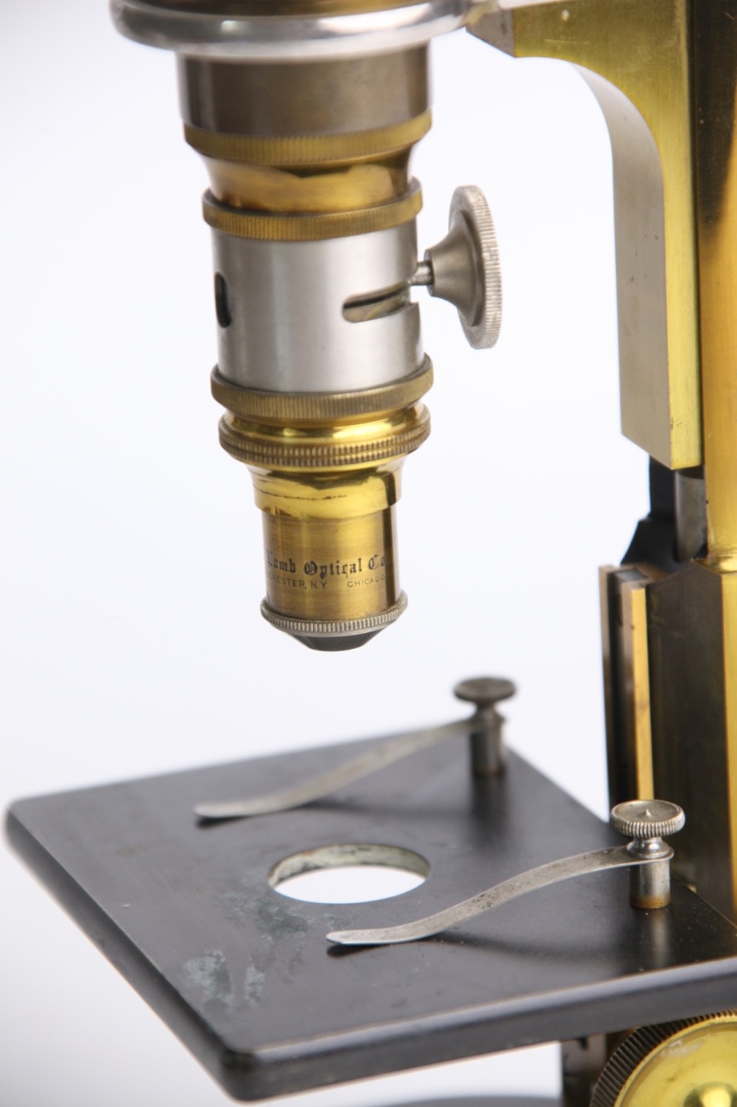 Bausch & Lomb Brass Continental Microscope Model AB 1890s READ