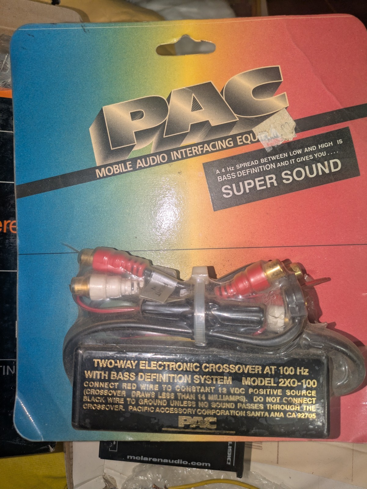 Rare NOS VTG 1990s PAC 2X0-100 2 Way Super Sound Car Audio Stereo Sub Crossover