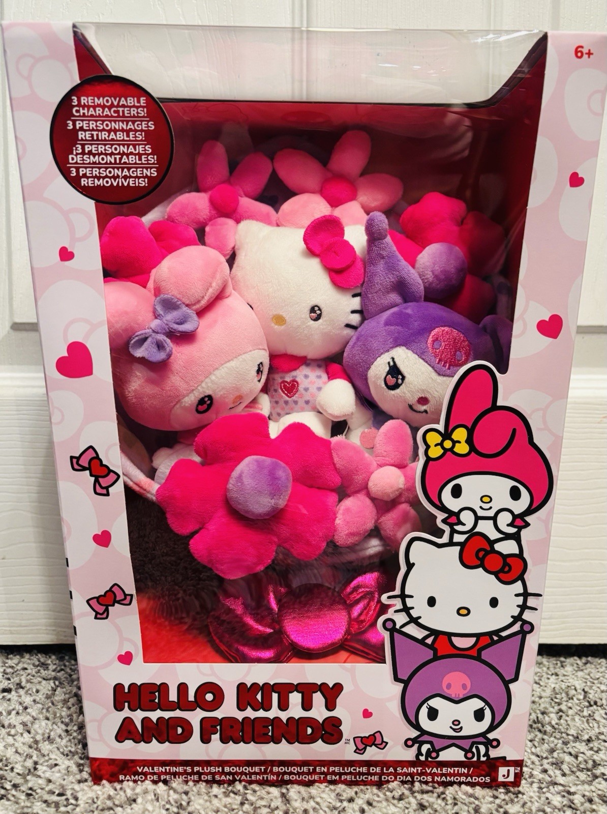 Hello Kitty & Friends Valentine’s Day 12” Plush Bouquet w/ 3 Removable Dolls