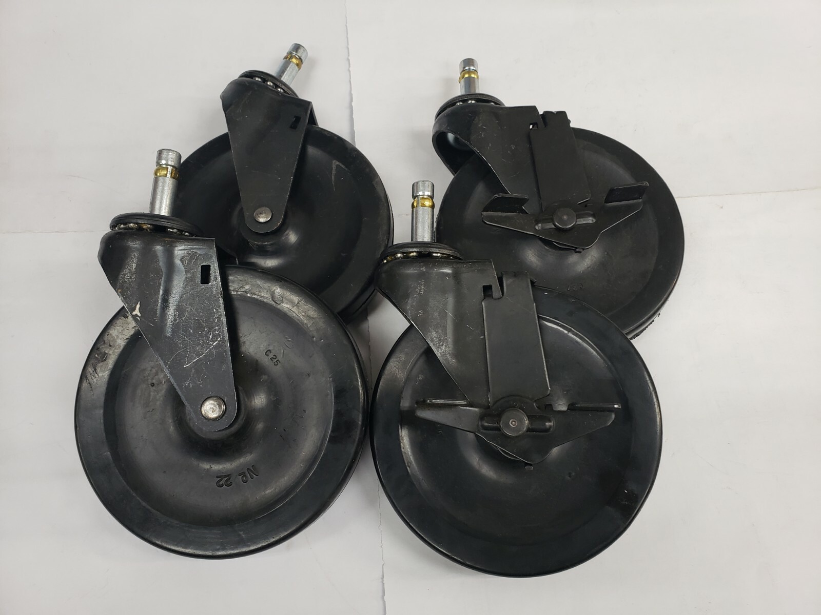 Set/4 Shepherd PRE50273BO-3RB 5" Grip Ring Stem Swivel Caster 1-3/8" x 7/16"