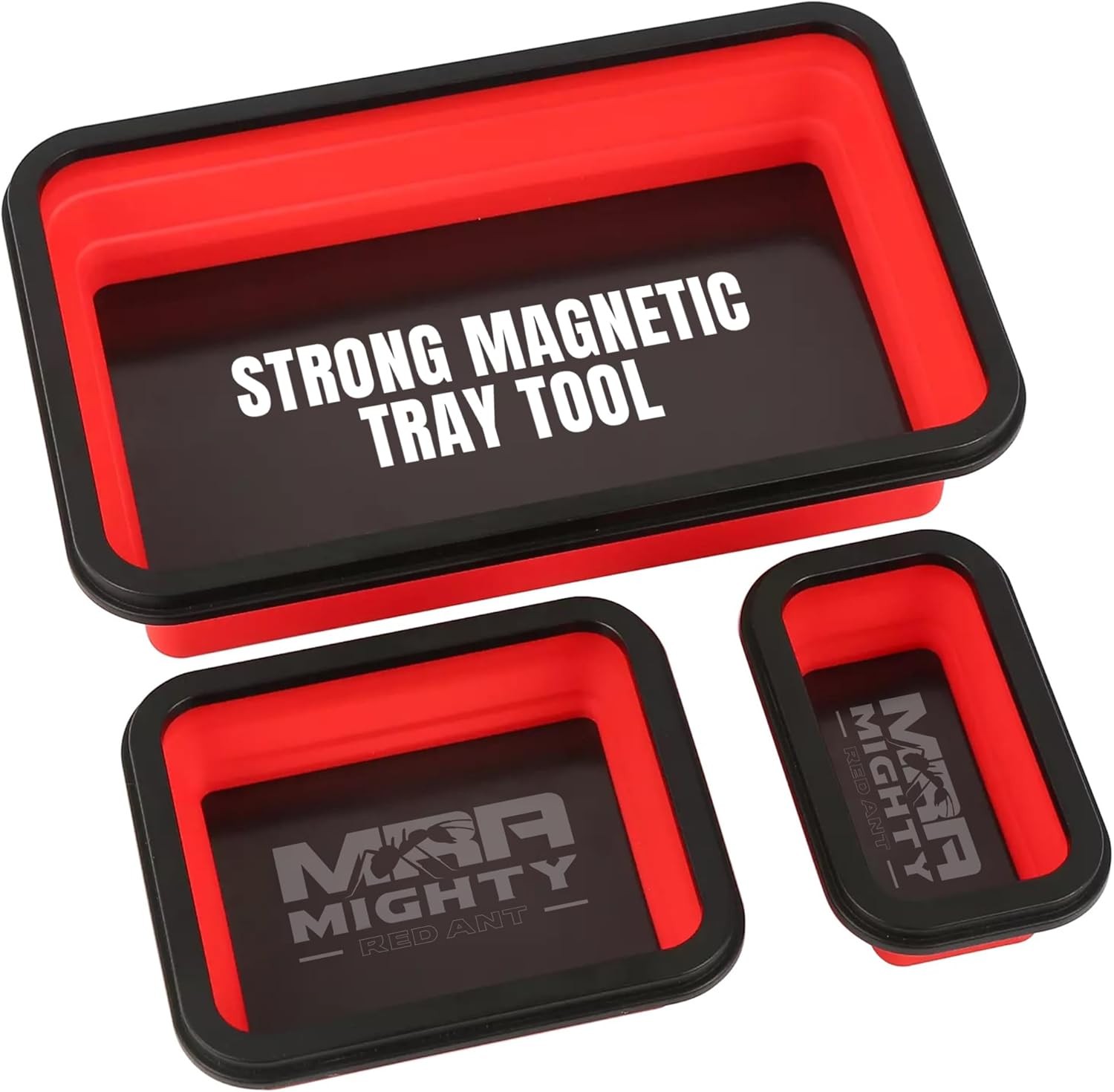 Magnetic Parts Tray Set 3-Pack - Collapsible Silicone Magnetic Tray