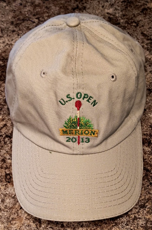 US Open 2013 Merion Strap Back Hat Cap USGA Member Beige Embroidered Adjustable