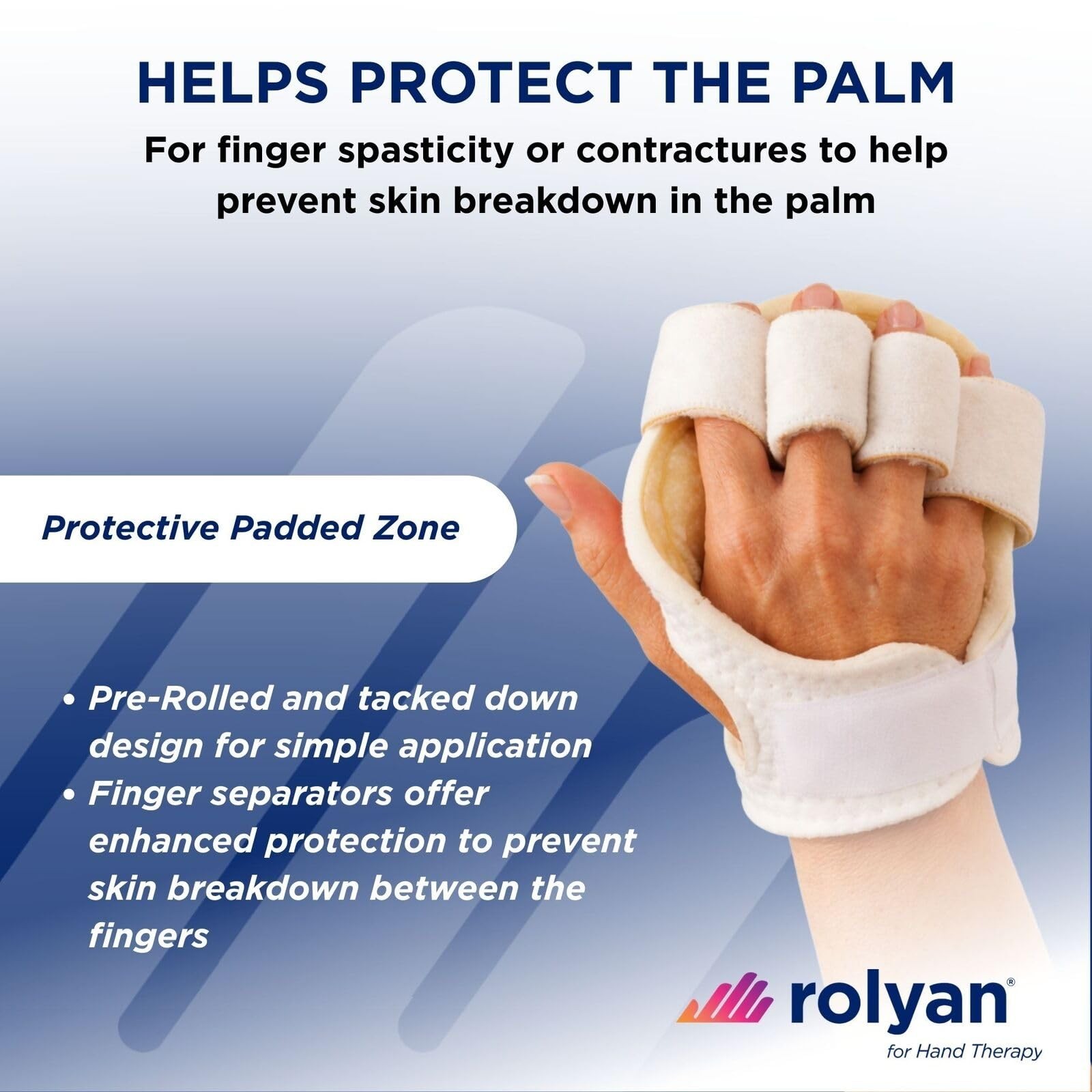 Rolyan – Palm Protector – Right Hand – Finger Separator Glove