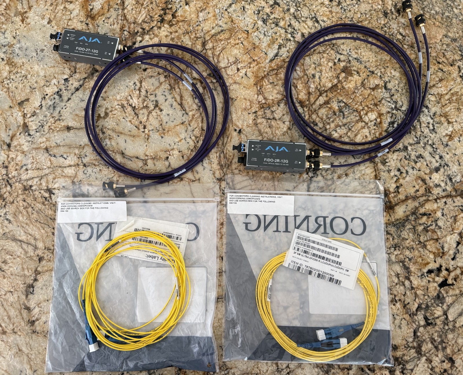 AJA FiDO 2T 12G and 2R 12G Set With Cables
